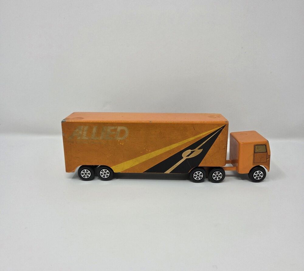 Vintage‎ Ralstoy Allied Van Lines Semi Truck Trailer Metal Toy 9” USA